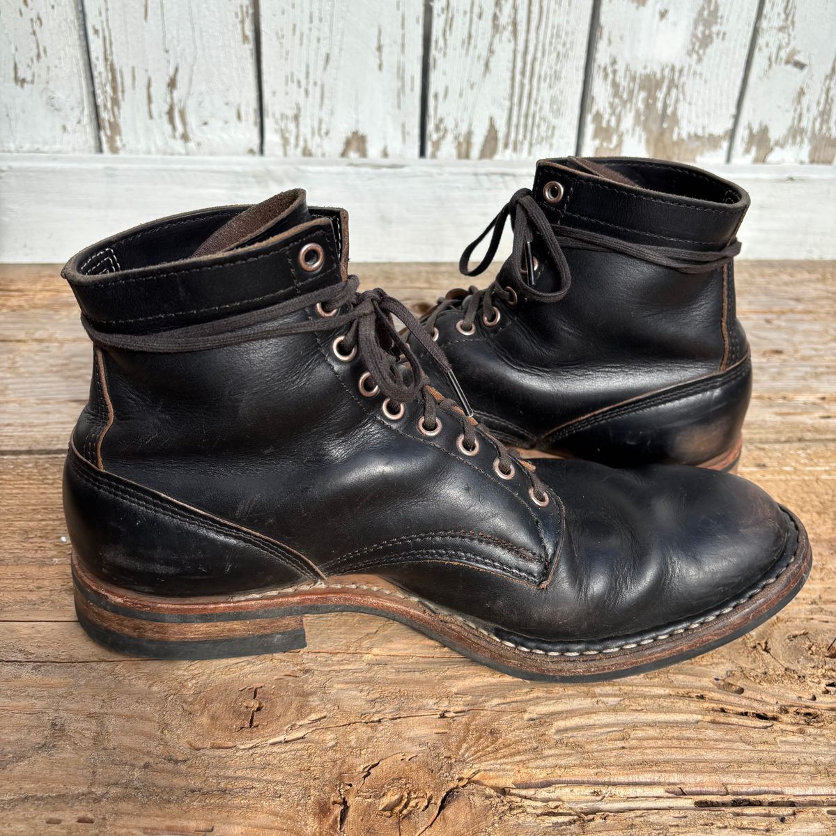 Photo by philbert on April 5, 2026 of the White's MP-Sherman Plain Toe in Horween Black Chromexcel.