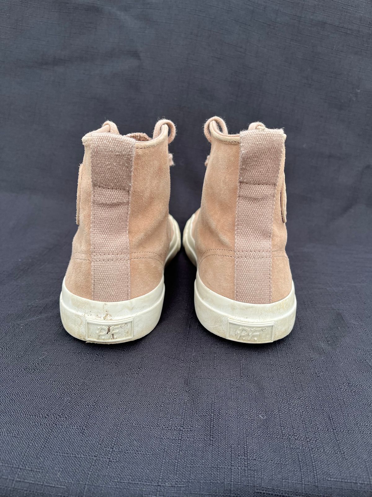 Photo by philbert on December 3, 2023 of the PF Flyers All American Hi Top in Blush Suede.