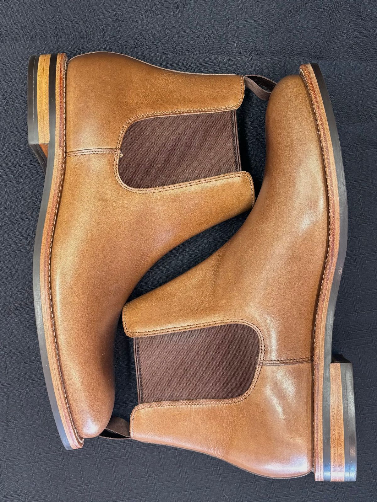 Photo by philbert on October 1, 2024 of the Grant Stone Chelsea Boot in Horween Dune Chromexcel.