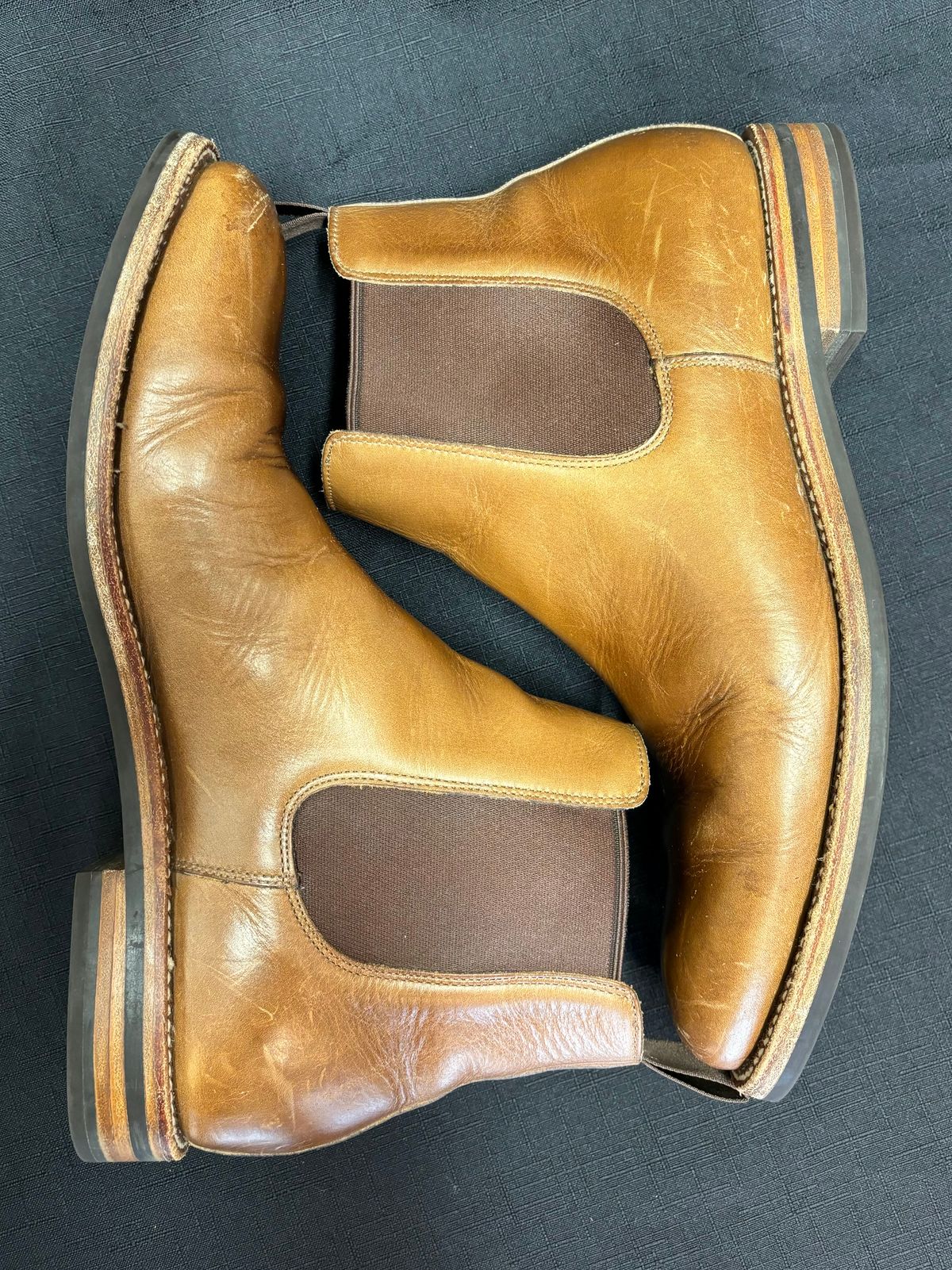 Photo by philbert on November 3, 2024 of the Grant Stone Chelsea Boot in Horween Dune Chromexcel.