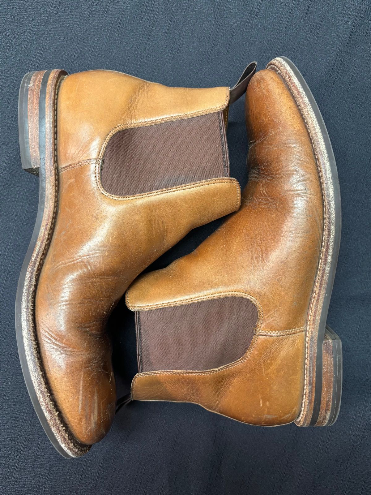 Photo by philbert on January 5, 2025 of the Grant Stone Chelsea Boot in Horween Dune Chromexcel.