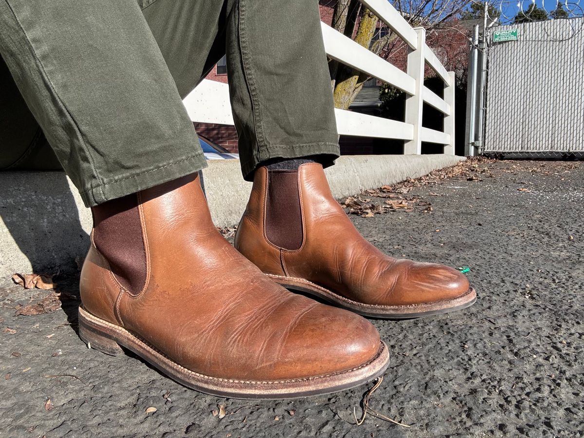 Photo by philbert on January 24, 2025 of the Grant Stone Chelsea Boot in Horween Dune Chromexcel.