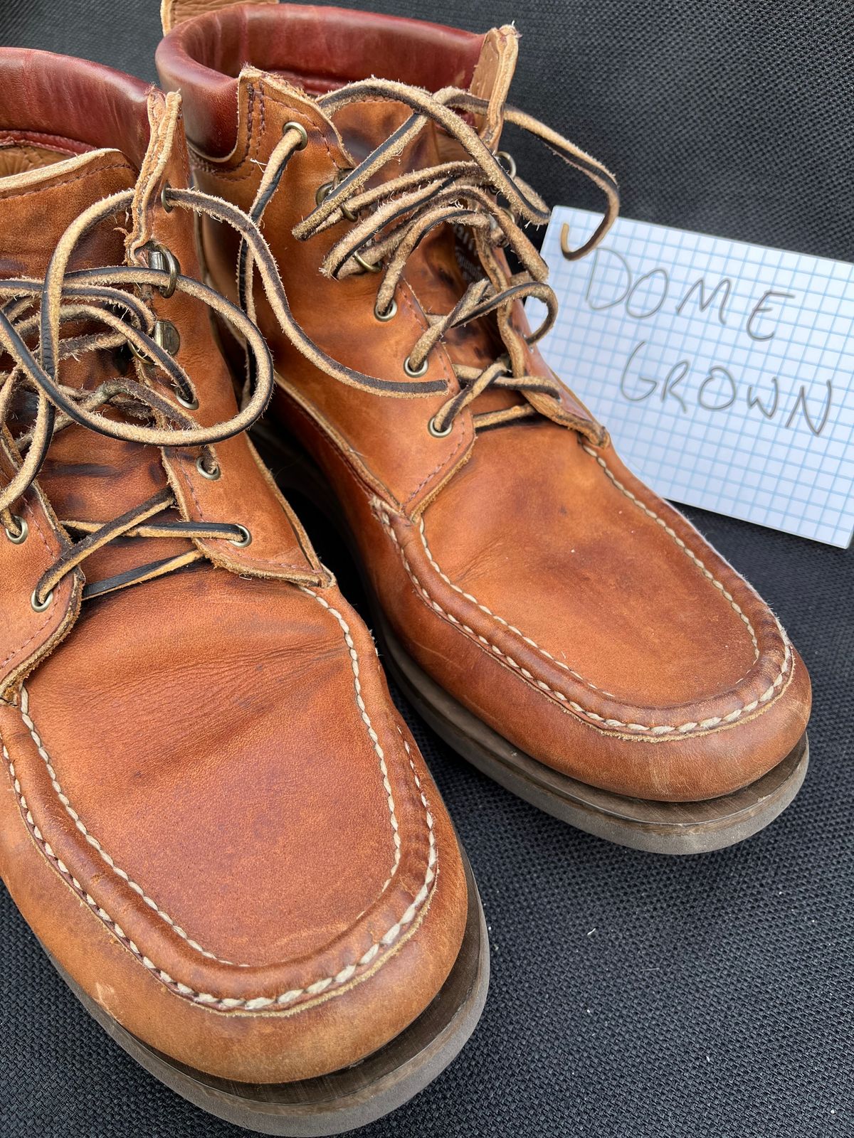 Photo by philbert on November 2, 2023 of the Russell Moccasin Co. Premier Chukka in Horween Rust Chamois.