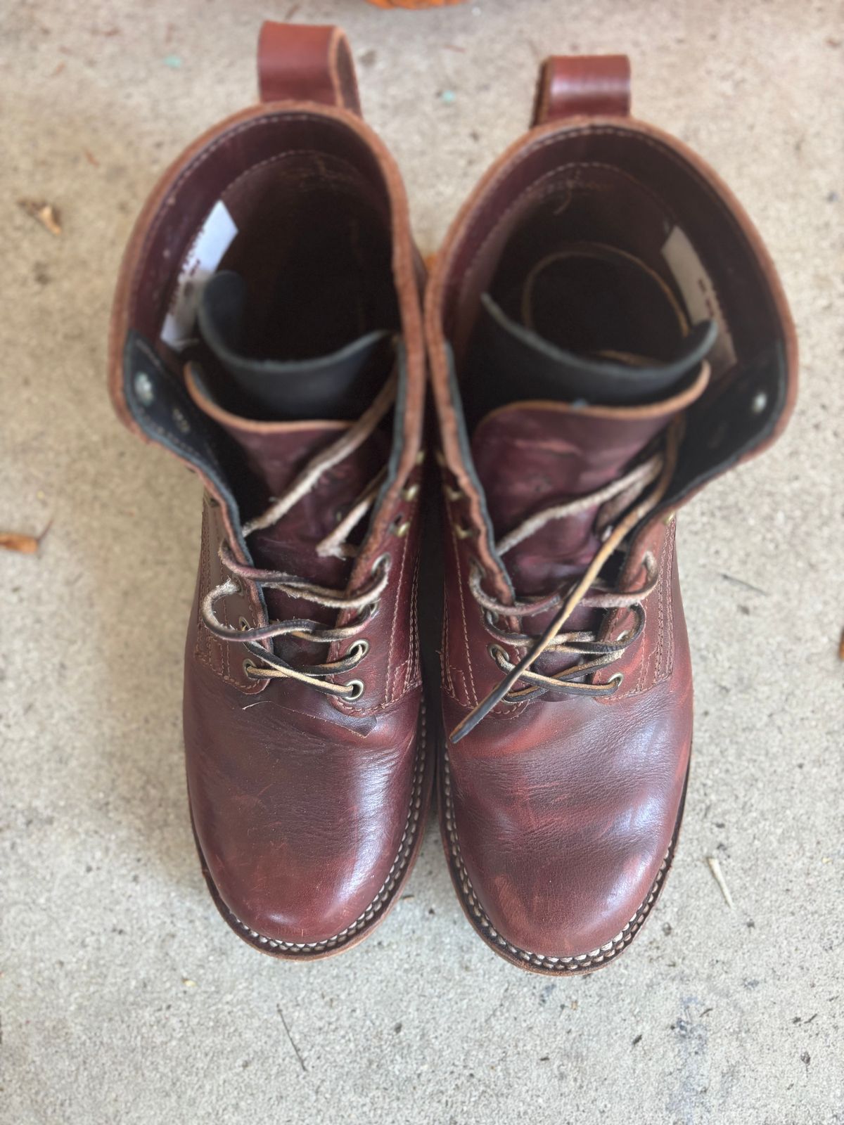 Photo by DiscoBiscuits on November 2, 2025 of the Drew's Boots 6-Inch Contractor in Rogue Smooth.