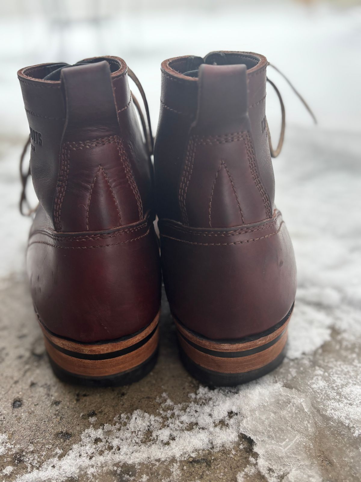 Photo by DiscoBiscuits on January 5, 2026 of the Drew's Boots 6-Inch Contractor in Rogue Smooth.