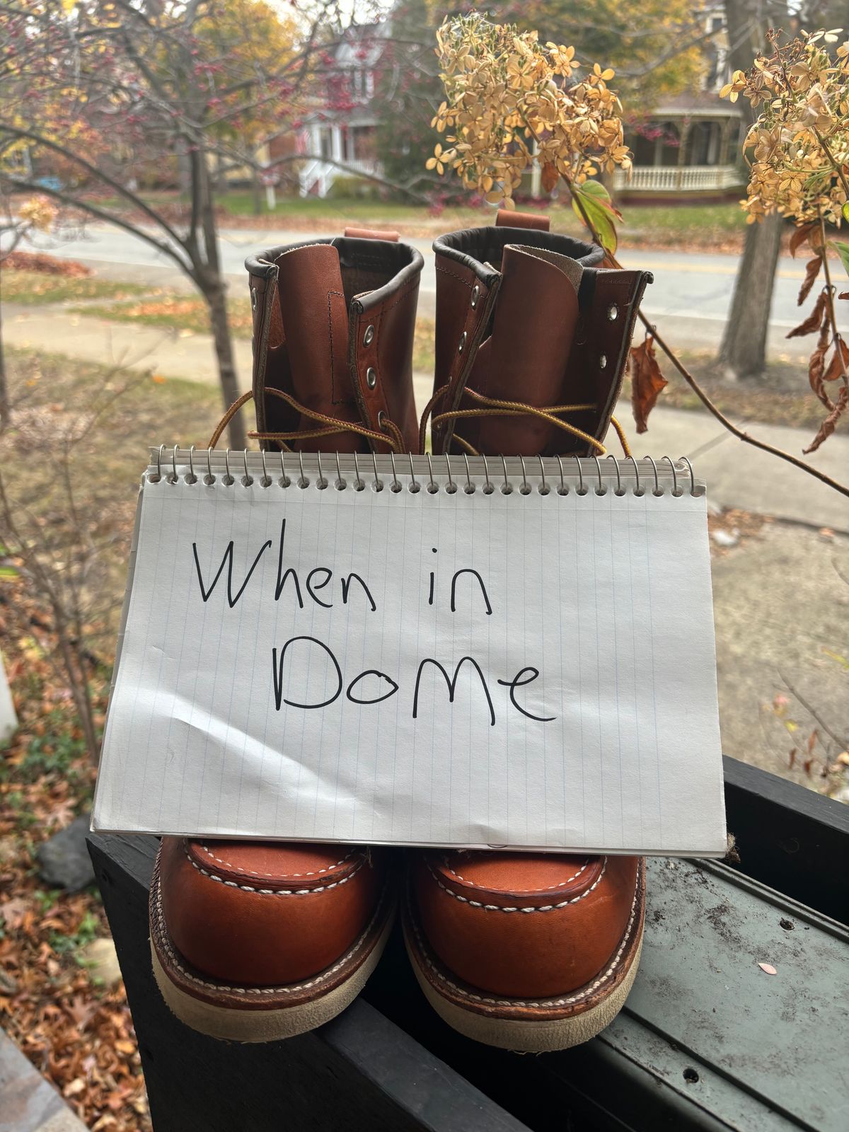Photo by DiscoBiscuits on November 3, 2024 of the Red Wing 8-Inch Classic Moc in S.B. Foot Oro Legacy.