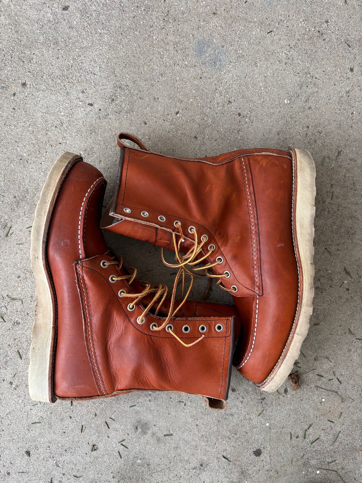 Photo by DiscoBiscuits on January 4, 2025 of the Red Wing 8-Inch Classic Moc in S.B. Foot Oro Legacy.