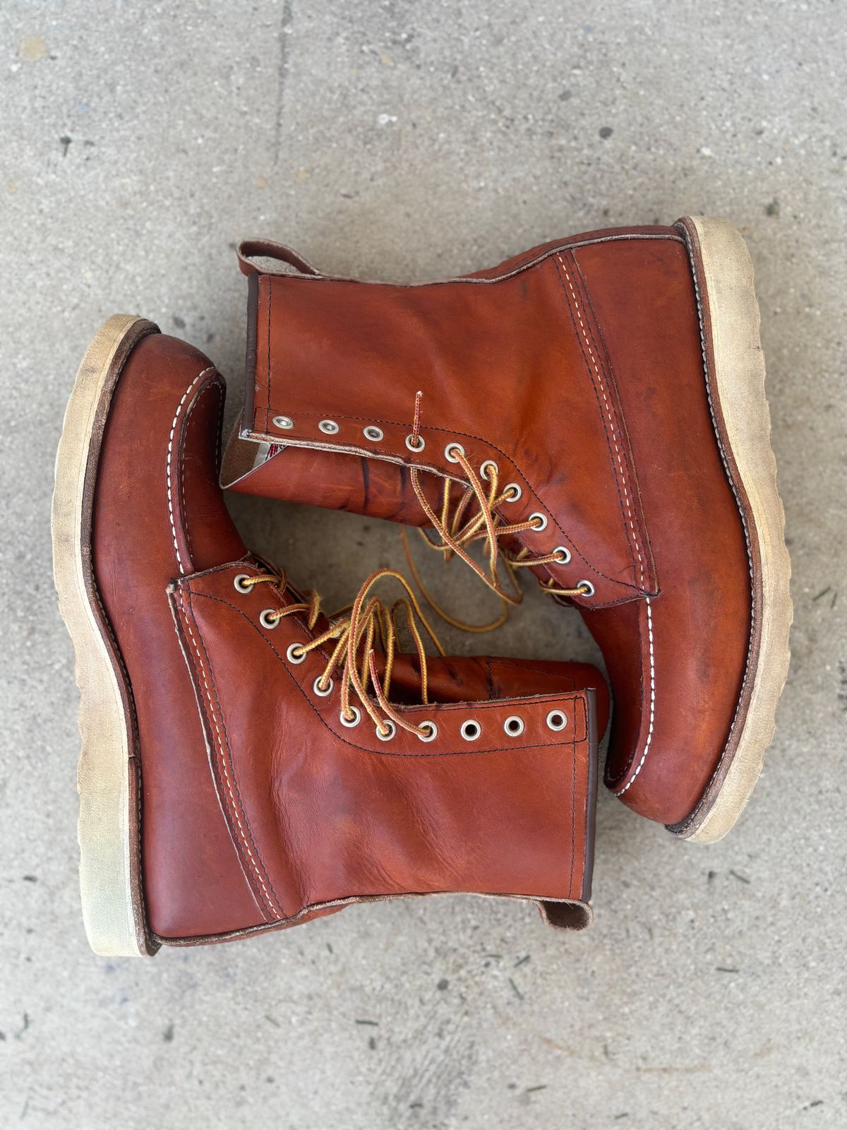 Photo by DiscoBiscuits on March 3, 2025 of the Red Wing 8-Inch Classic Moc in S.B. Foot Oro Legacy.