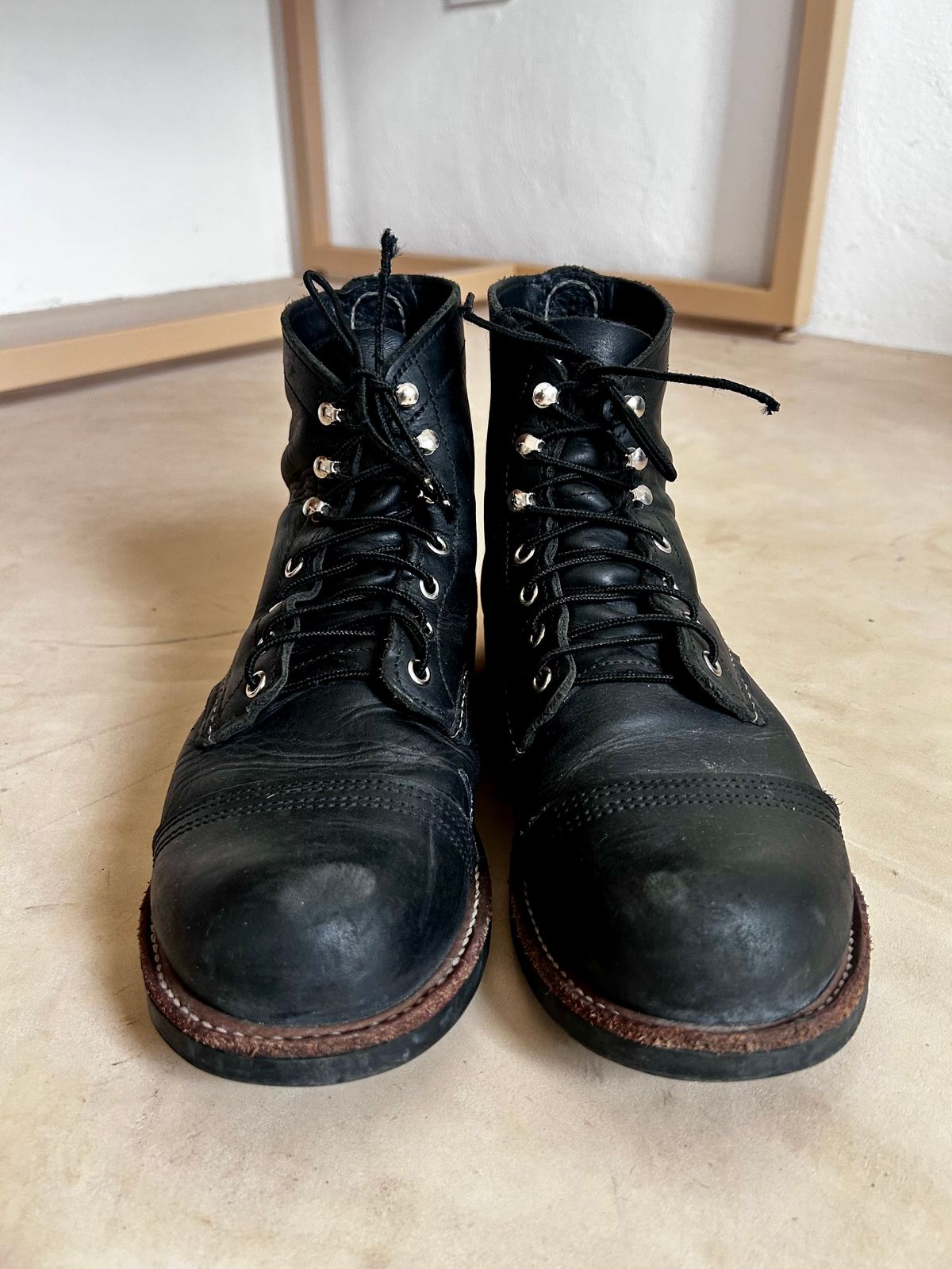 Photo by TangibleLily929 on March 5, 2026 of the Redwing Iron Ranger #8084 in Black Harness Leather.