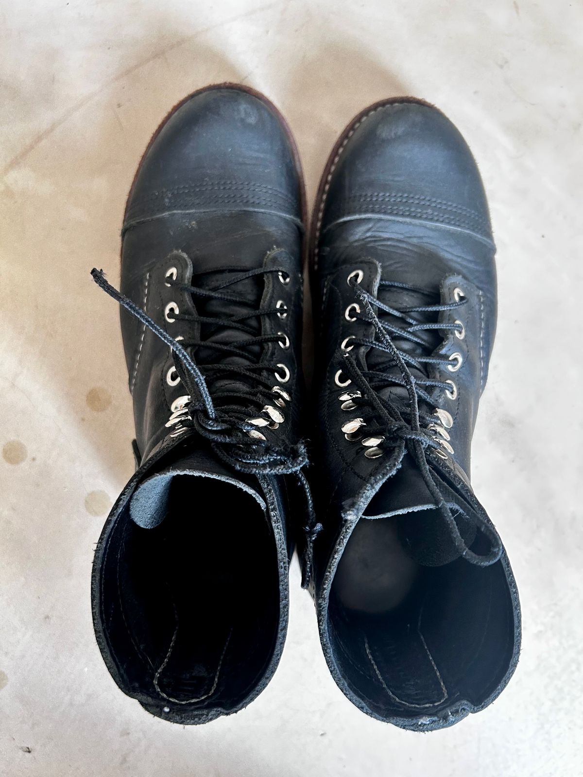 Photo by TangibleLily929 on March 5, 2026 of the Redwing Iron Ranger #8084 in Black Harness Leather.