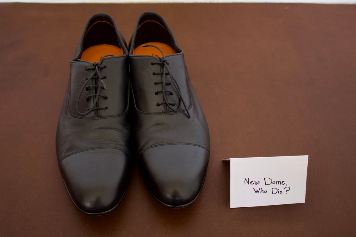 Photo by TangibleLily929 on October 1, 2025 of the Santoni black leather Oxford shoe in Italian Black Calf.