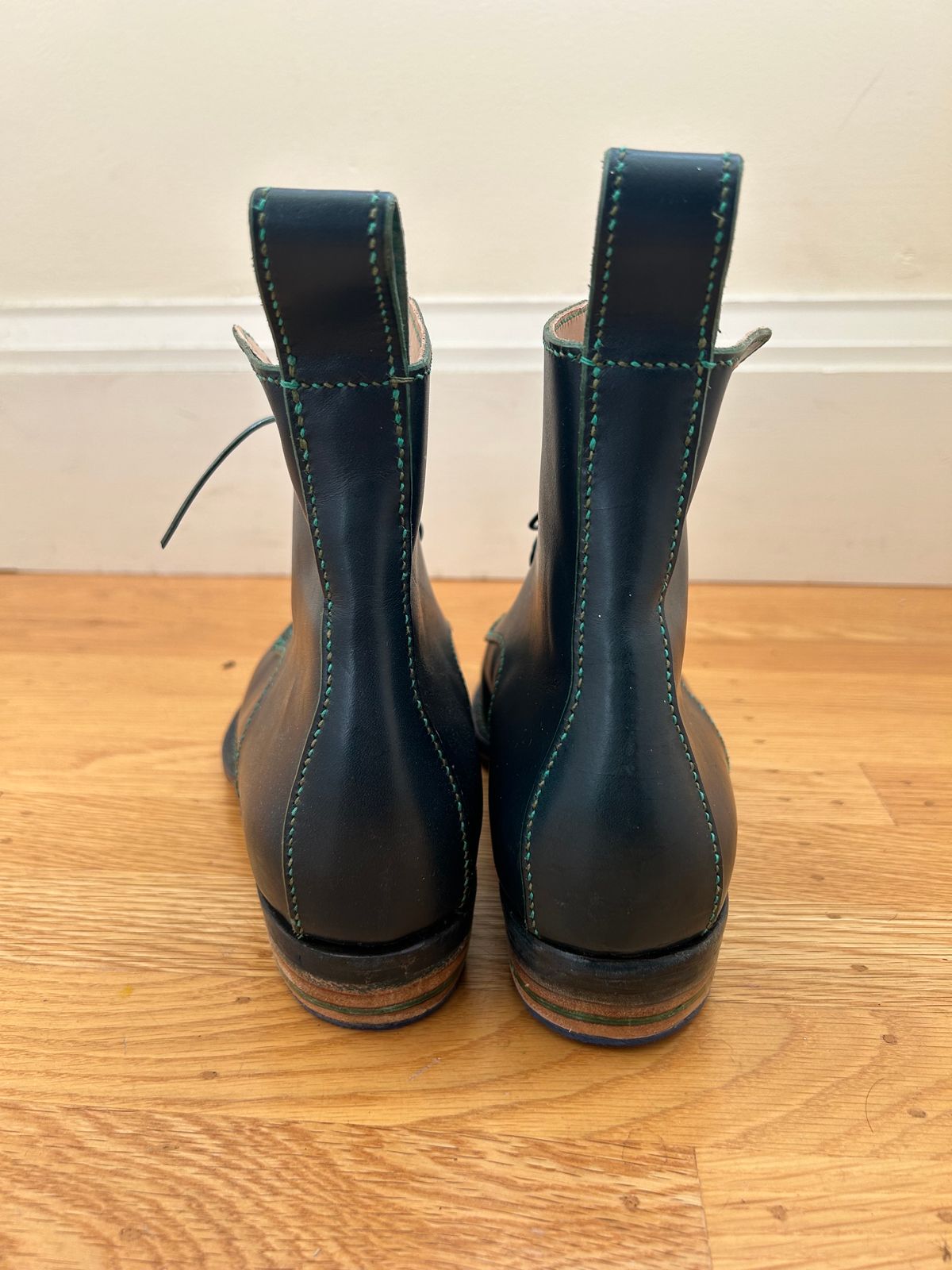 Photo by gittyduncan on November 7, 2023 of the Gitty Duncan Dance boot 001 in MPG Apollo Mediterranean Blue.