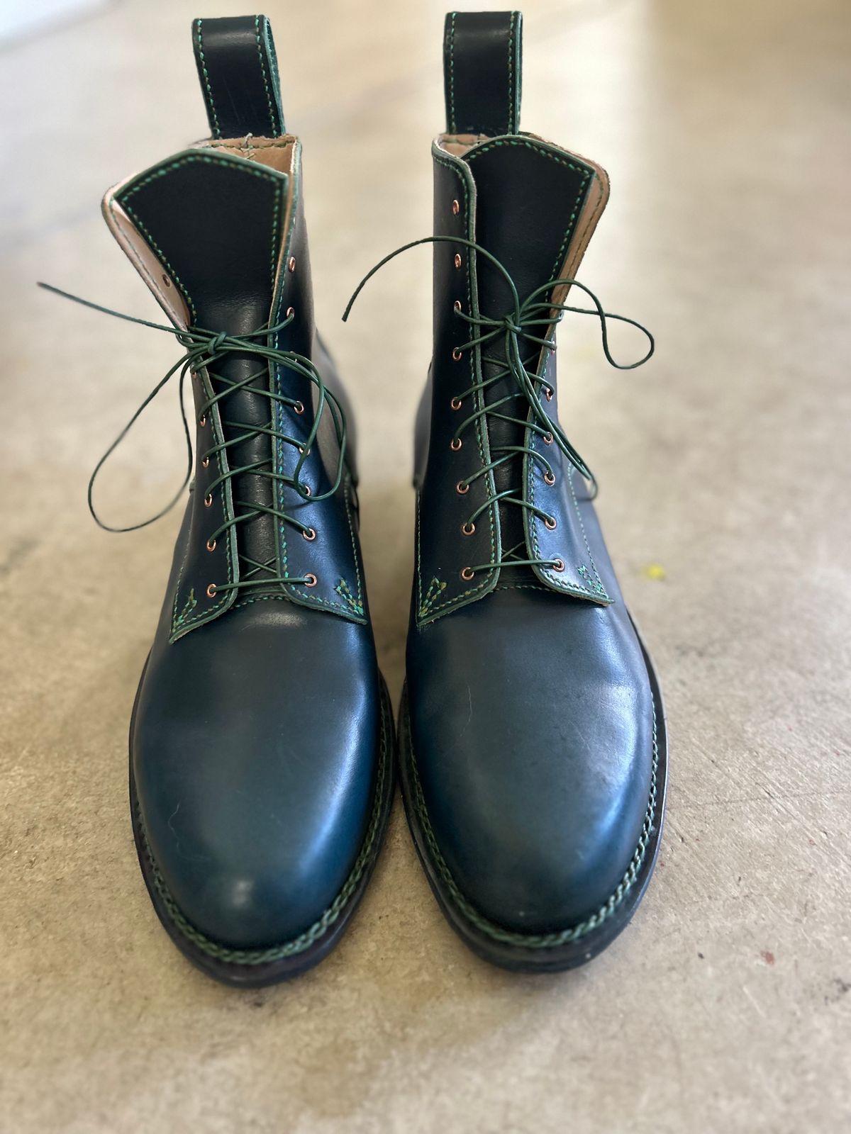 Photo by gittyduncan on November 7, 2023 of the Gitty Duncan Dance boot 001 in MPG Apollo Mediterranean Blue.