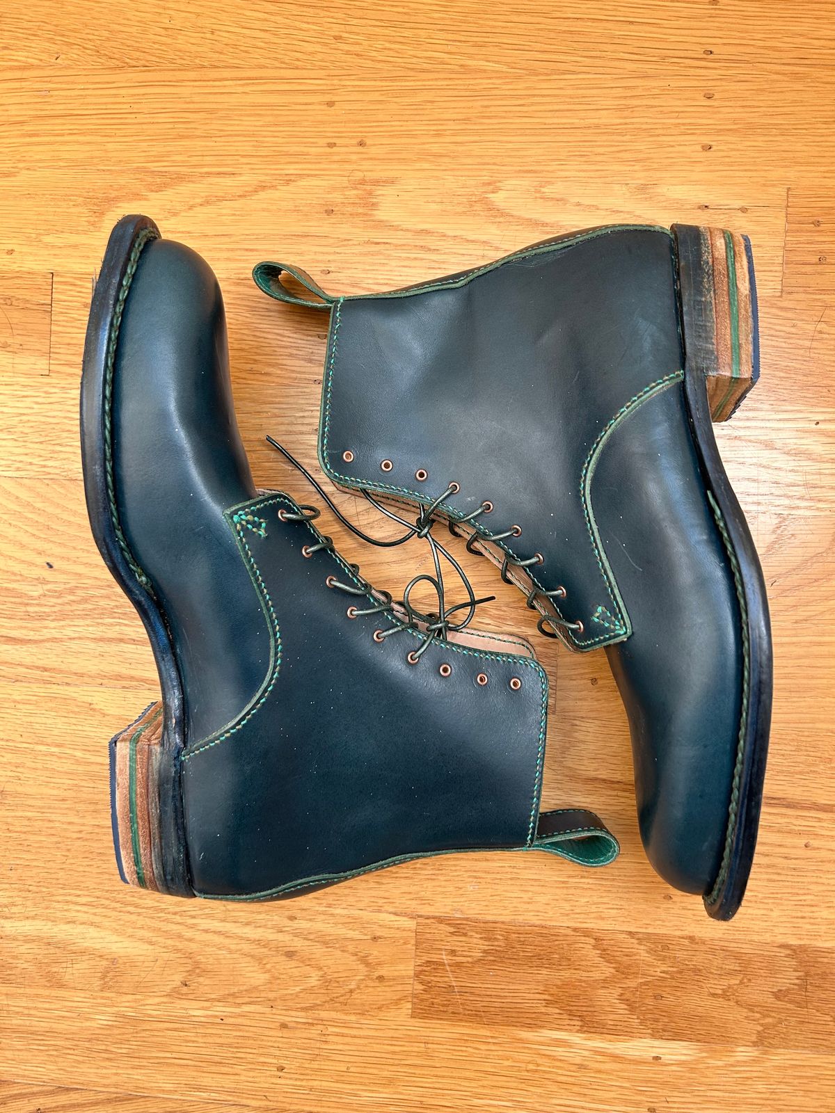 Photo by gittyduncan on November 7, 2023 of the Gitty Duncan Dance boot 001 in MPG Apollo Mediterranean Blue.