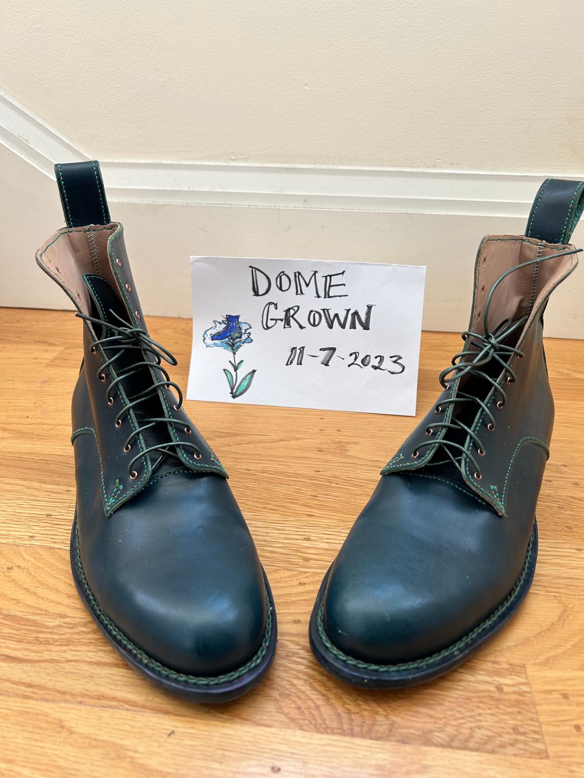 Photo by gittyduncan on November 7, 2023 of the Gitty Duncan Dance boot 001 in MPG Apollo Mediterranean Blue.