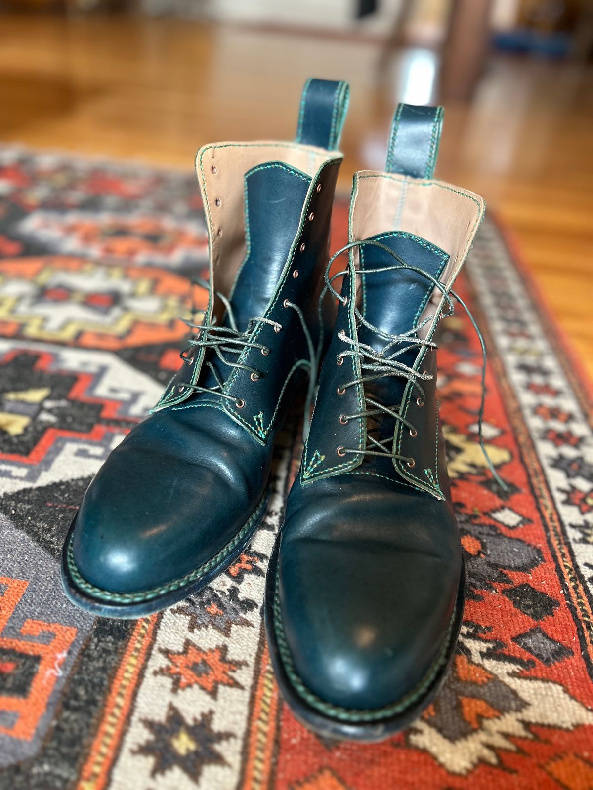 Photo by gittyduncan on December 5, 2023 of the Gitty Duncan Dance boot 001 in MPG Apollo Mediterranean Blue.