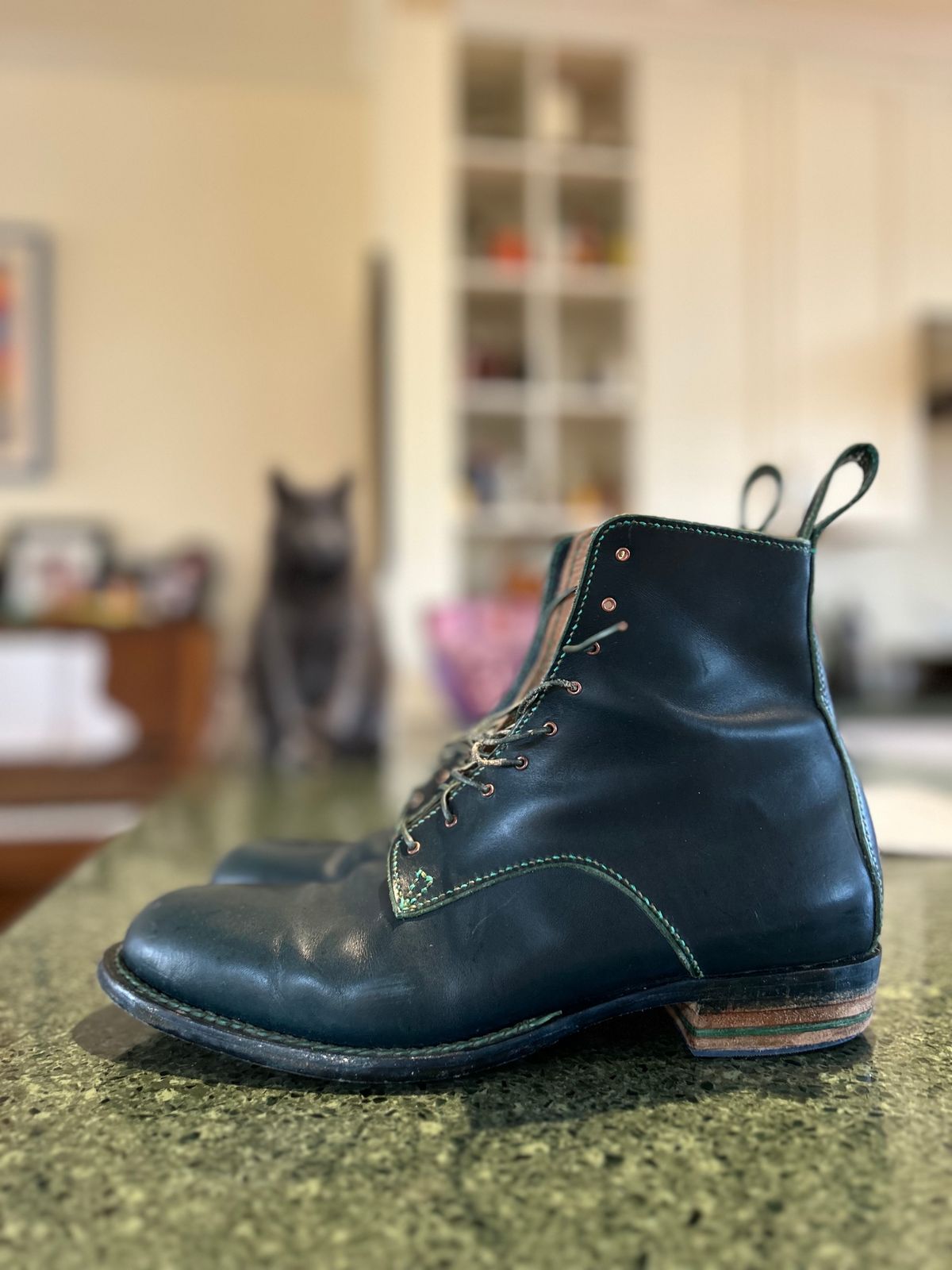 Photo by gittyduncan on December 5, 2023 of the Gitty Duncan Dance boot 001 in MPG Apollo Mediterranean Blue.