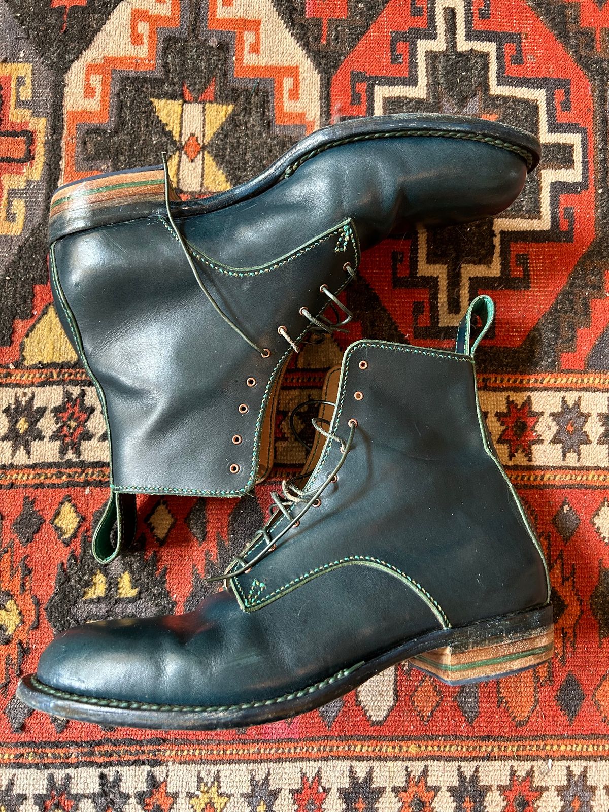Photo by gittyduncan on December 5, 2023 of the Gitty Duncan Dance boot 001 in MPG Apollo Mediterranean Blue.