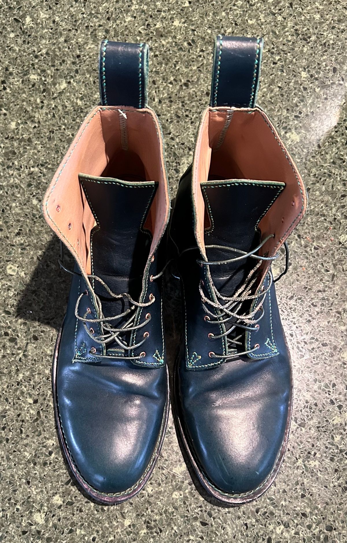 Photo by gittyduncan on December 5, 2023 of the Gitty Duncan Dance boot 001 in MPG Apollo Mediterranean Blue.