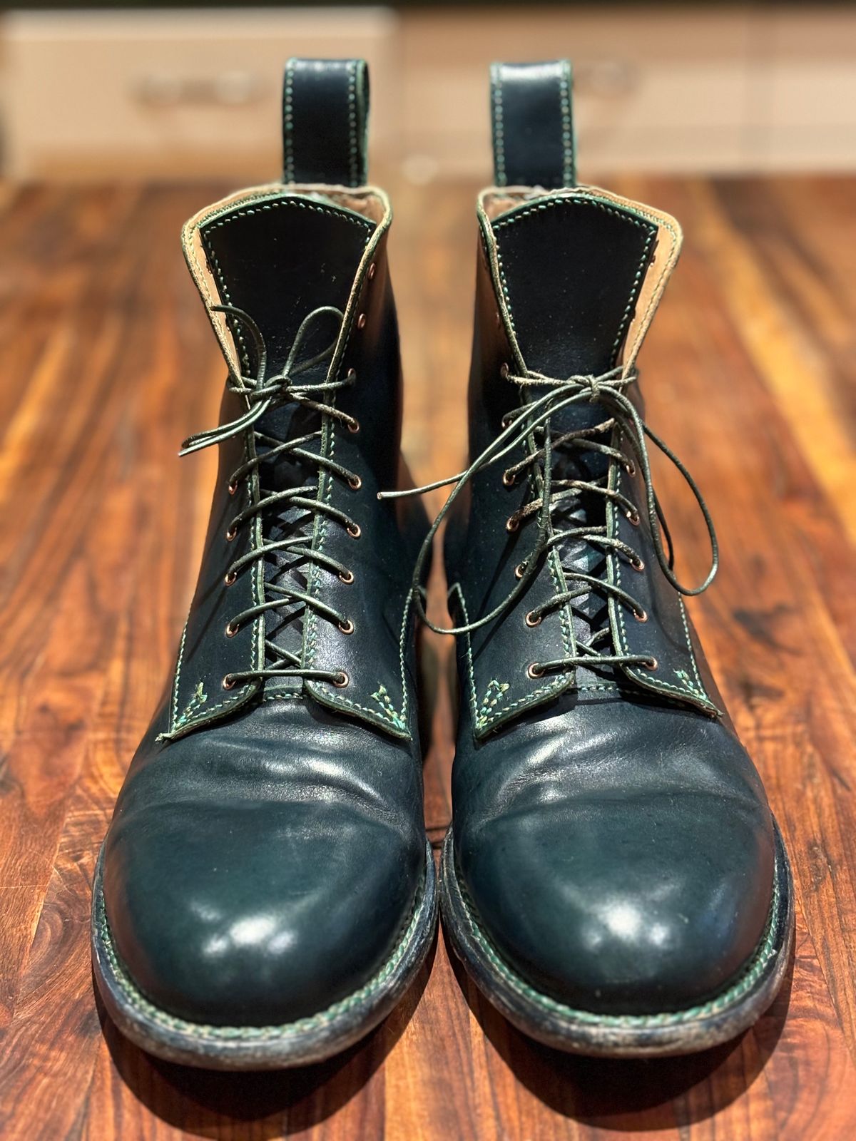 Photo by gittyduncan on January 3, 2024 of the Gitty Duncan Dance boot 001 in MPG Apollo Mediterranean Blue.