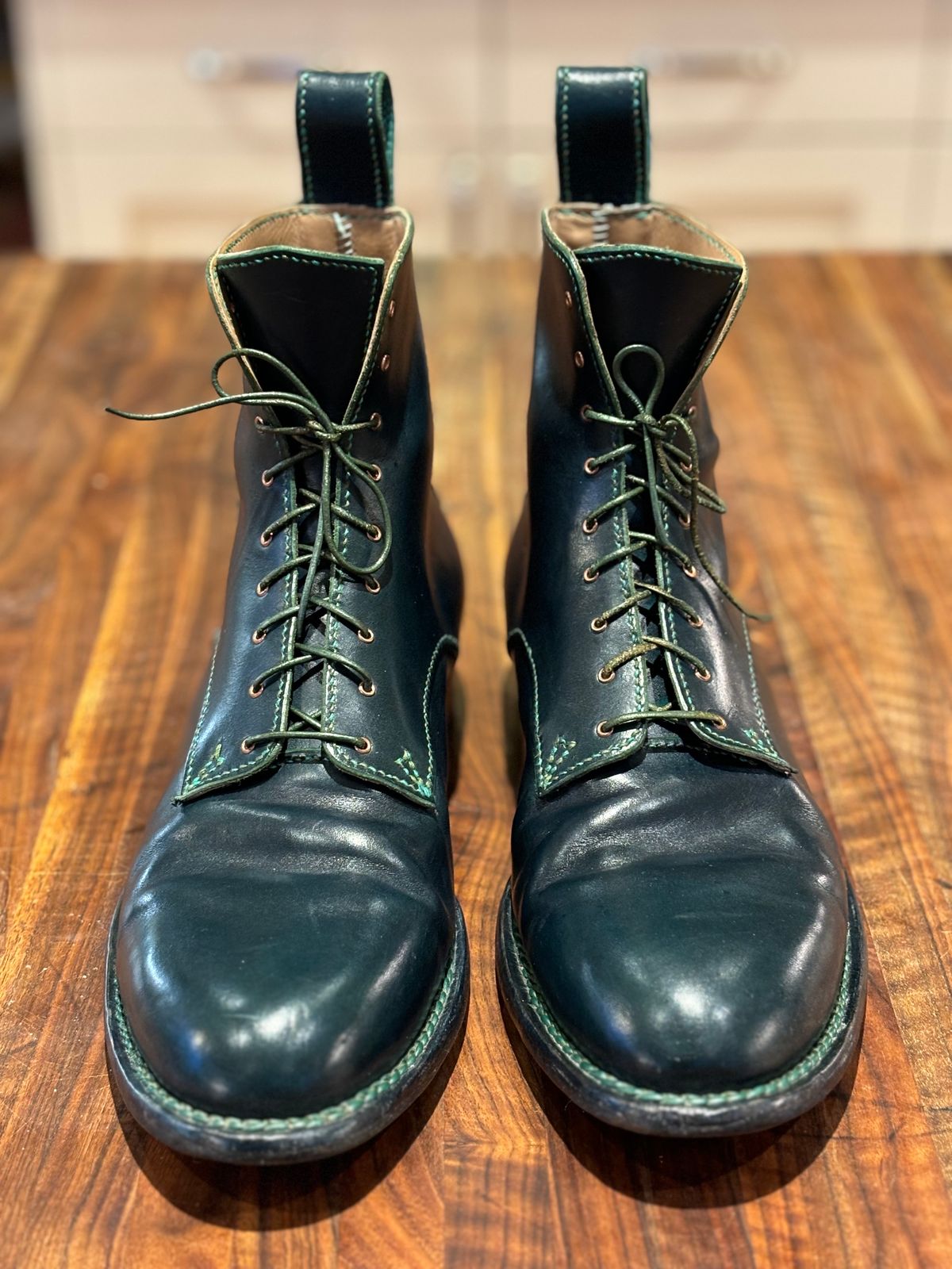 Photo by gittyduncan on February 6, 2024 of the Gitty Duncan Dance boot 001 in MPG Apollo Mediterranean Blue.
