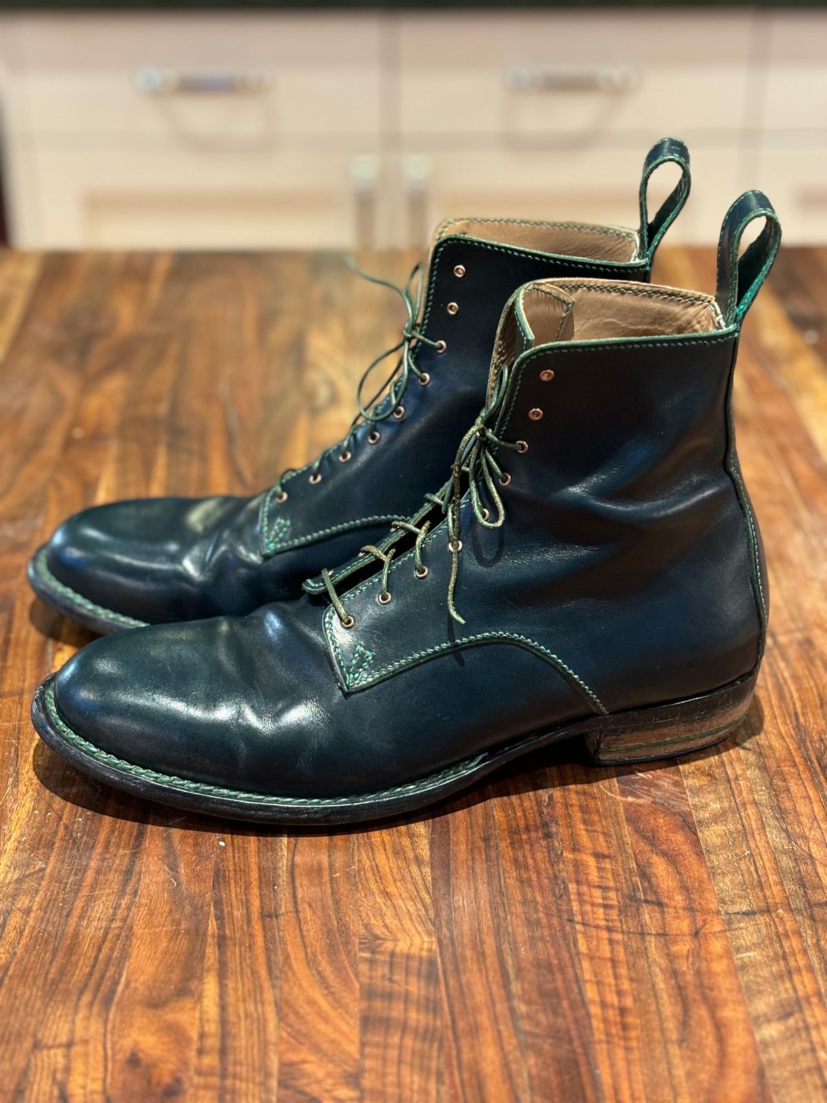 Photo by gittyduncan on February 6, 2024 of the Gitty Duncan Dance boot 001 in MPG Apollo Mediterranean Blue.