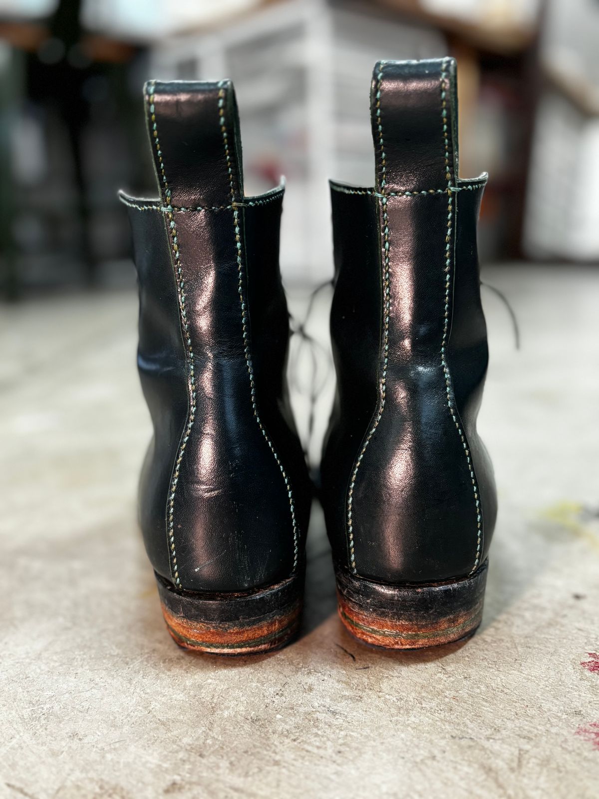 Photo by gittyduncan on March 6, 2024 of the Gitty Duncan Dance boot 001 in MPG Apollo Mediterranean Blue.