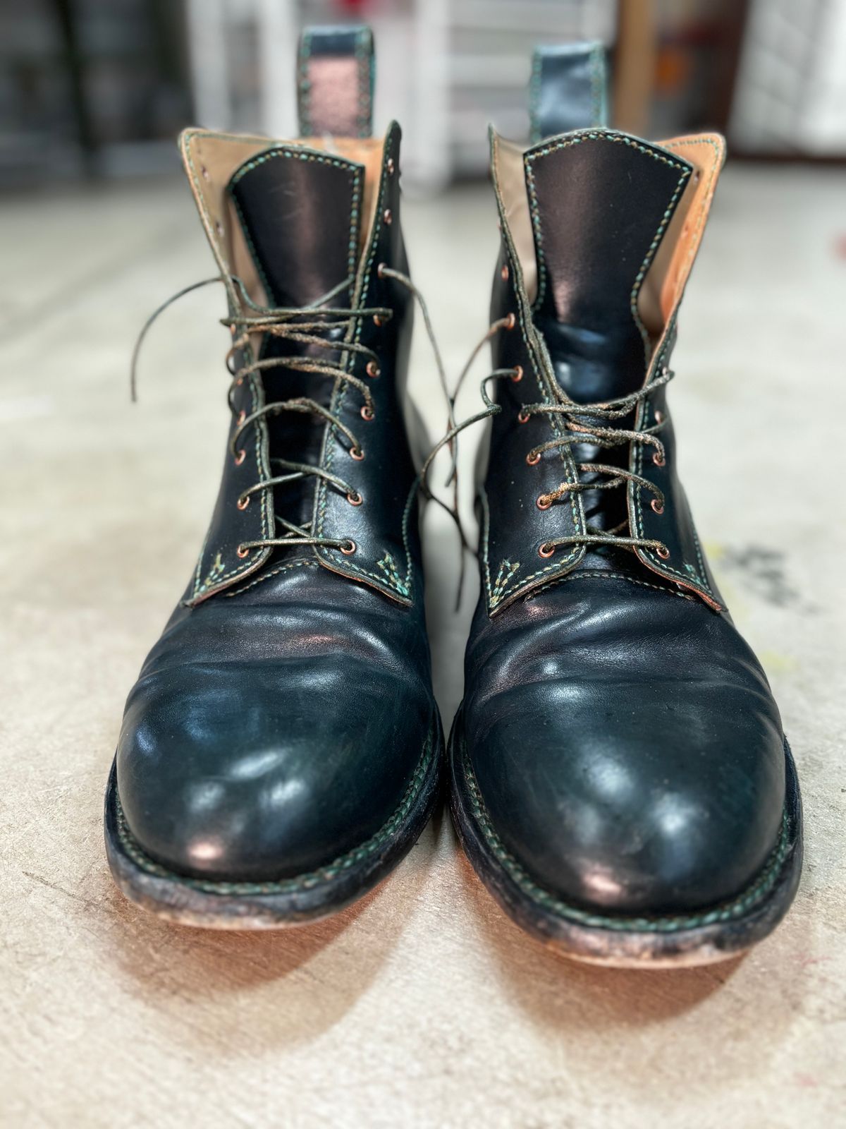 Photo by gittyduncan on March 6, 2024 of the Gitty Duncan Dance boot 001 in MPG Apollo Mediterranean Blue.
