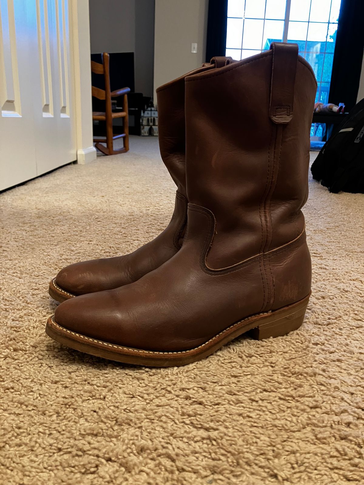 Photo by Triumph865 on April 14, 2024 of the Red Wing 1155 Nailseat in Brown Boomer.