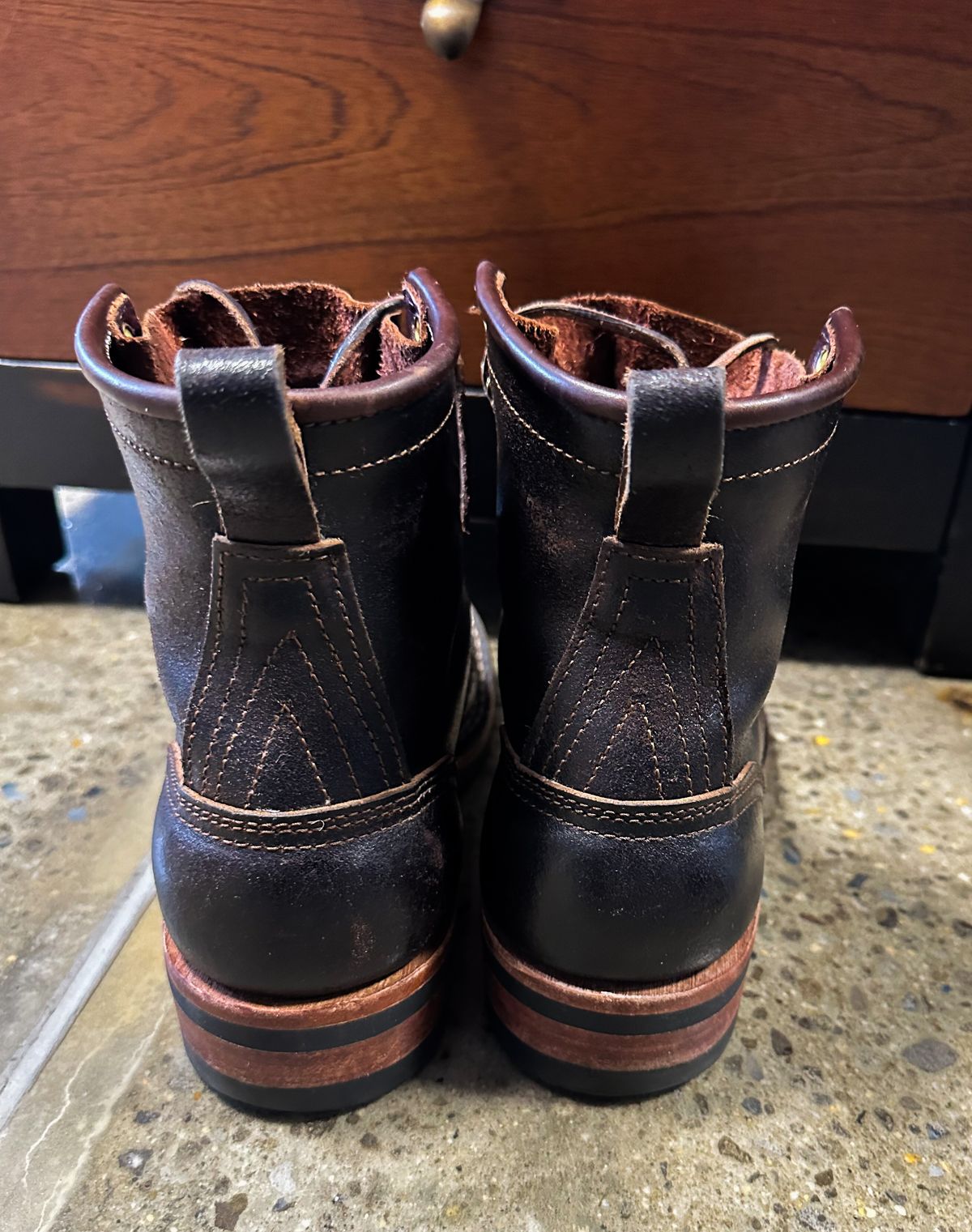 Photo by urban_spelunking on December 4, 2023 of the Nicks Falcon in Horween Brown Waxed Flesh.