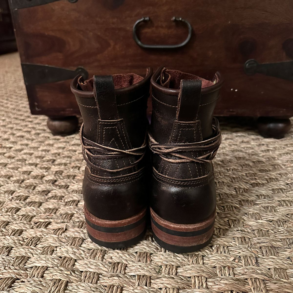 Photo by urban_spelunking on January 5, 2024 of the Nicks Falcon in Horween Brown Waxed Flesh.