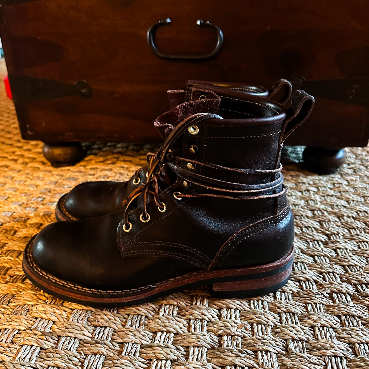 Photo by urban_spelunking on February 5, 2024 of the Nicks Falcon in Horween Brown Waxed Flesh.