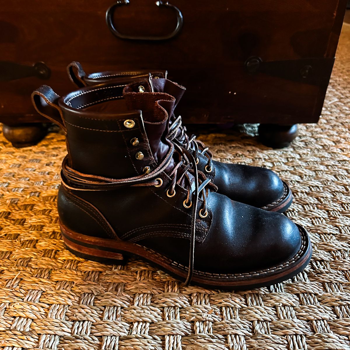 Photo by urban_spelunking on February 5, 2024 of the Nicks Falcon in Horween Brown Waxed Flesh.