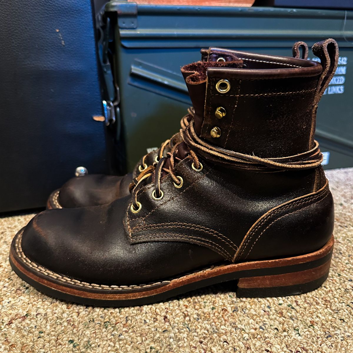 Photo by urban_spelunking on March 2, 2024 of the Nicks Falcon in Horween Brown Waxed Flesh.