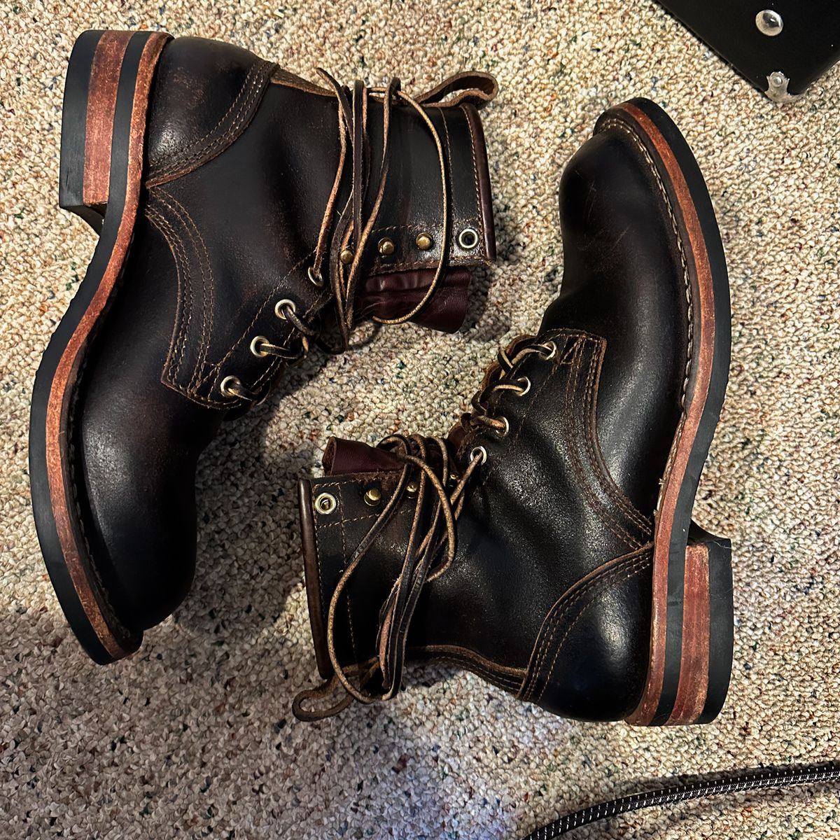 Photo by urban_spelunking on March 2, 2024 of the Nicks Falcon in Horween Brown Waxed Flesh.