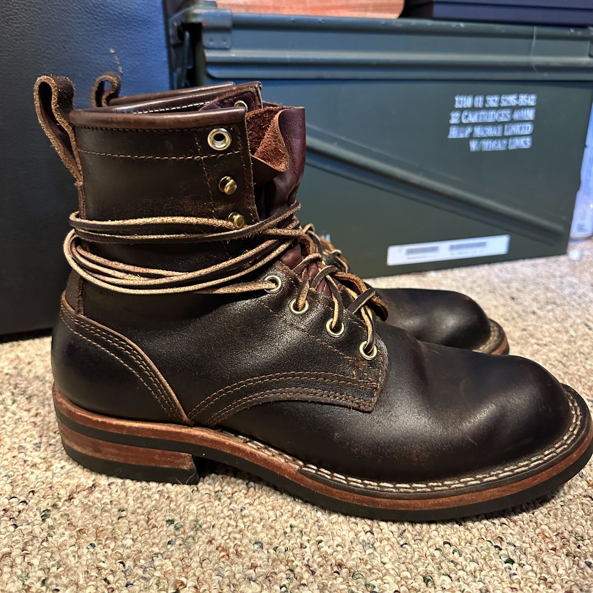 Photo by urban_spelunking on March 2, 2024 of the Nicks Falcon in Horween Brown Waxed Flesh.