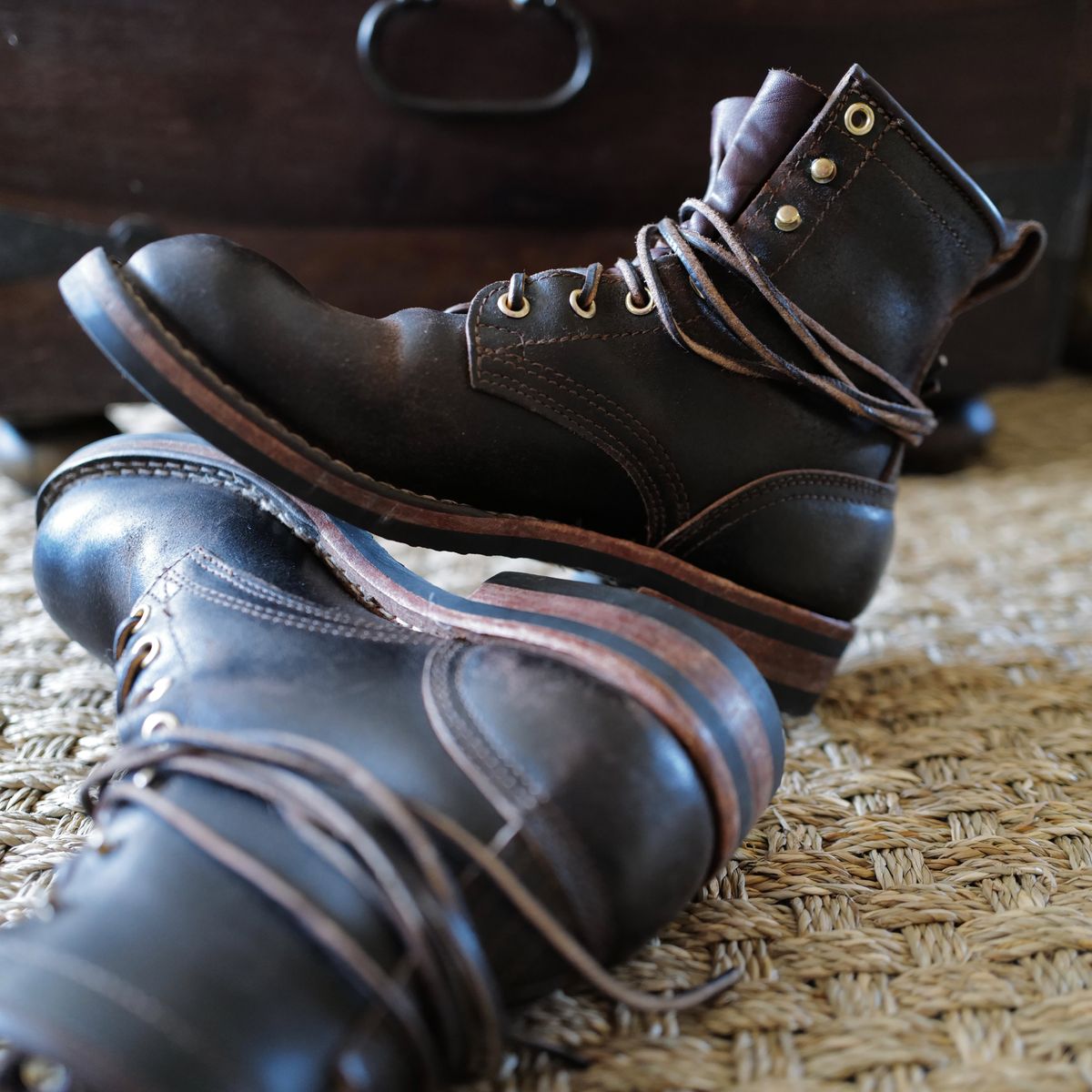 Photo by urban_spelunking on April 5, 2024 of the Nicks Falcon in Horween Brown Waxed Flesh.
