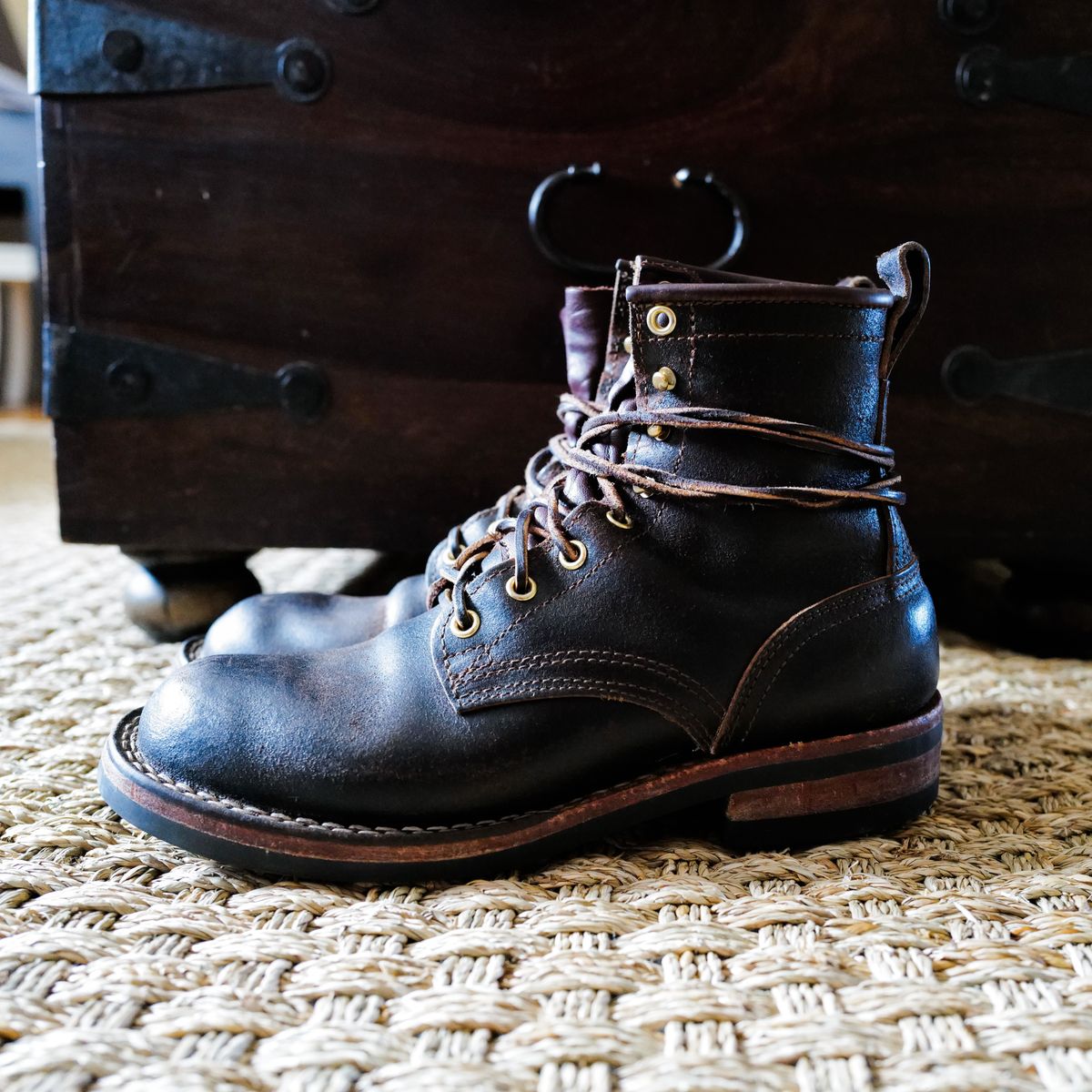 Photo by urban_spelunking on April 5, 2024 of the Nicks Falcon in Horween Brown Waxed Flesh.