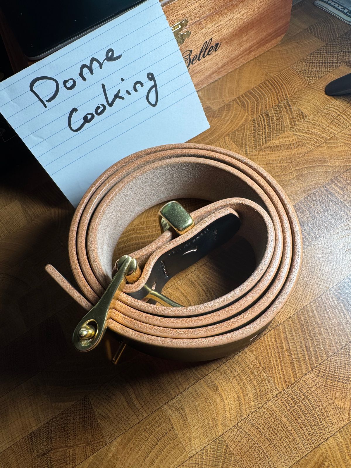 Photo by urban_spelunking on November 1, 2025 of the Pigeon Tree 1.5” Quick Release Belt in Klondike Black Teacore.