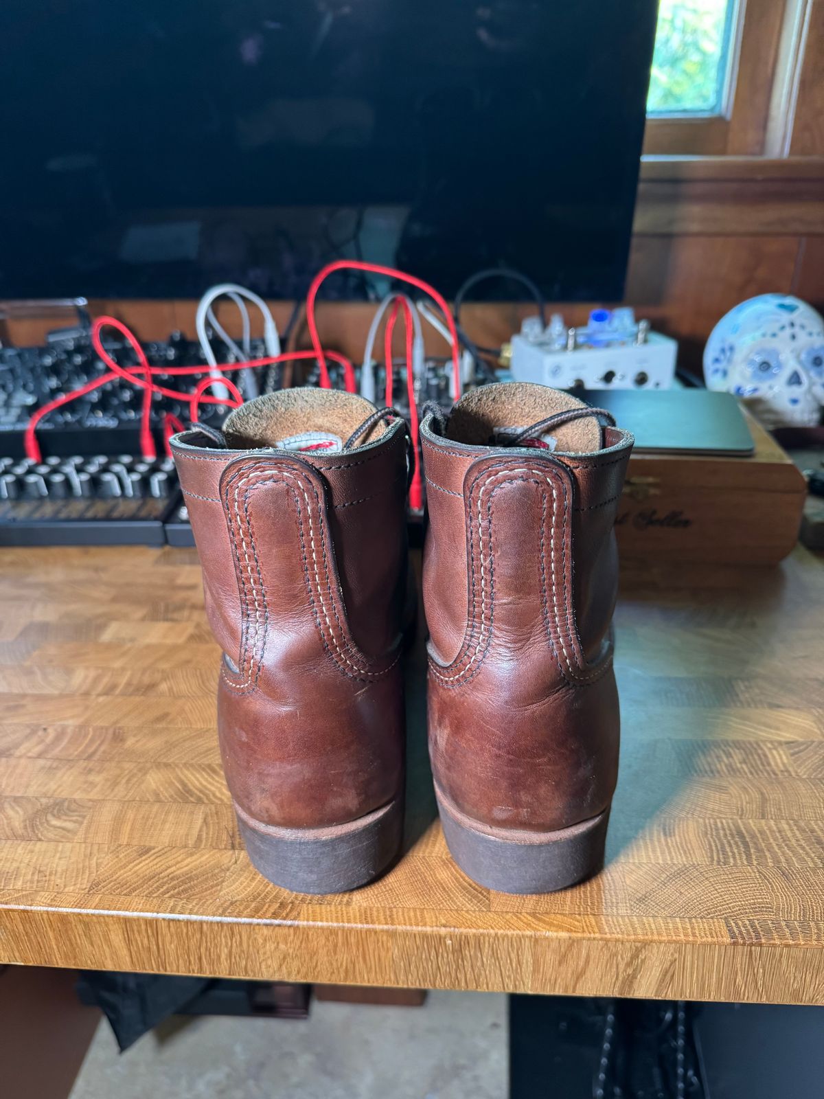 Photo by urban_spelunking on November 1, 2025 of the Red Wing Iron Ranger in Horween Coppertone Chromexcel.