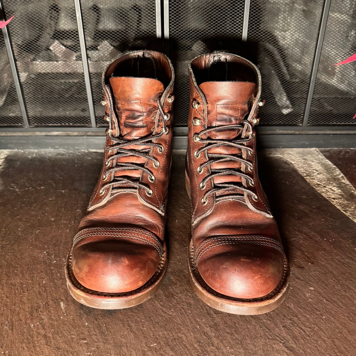 Photo by urban_spelunking on December 3, 2025 of the Red Wing Iron Ranger in S.B. Foot Amber Harness.