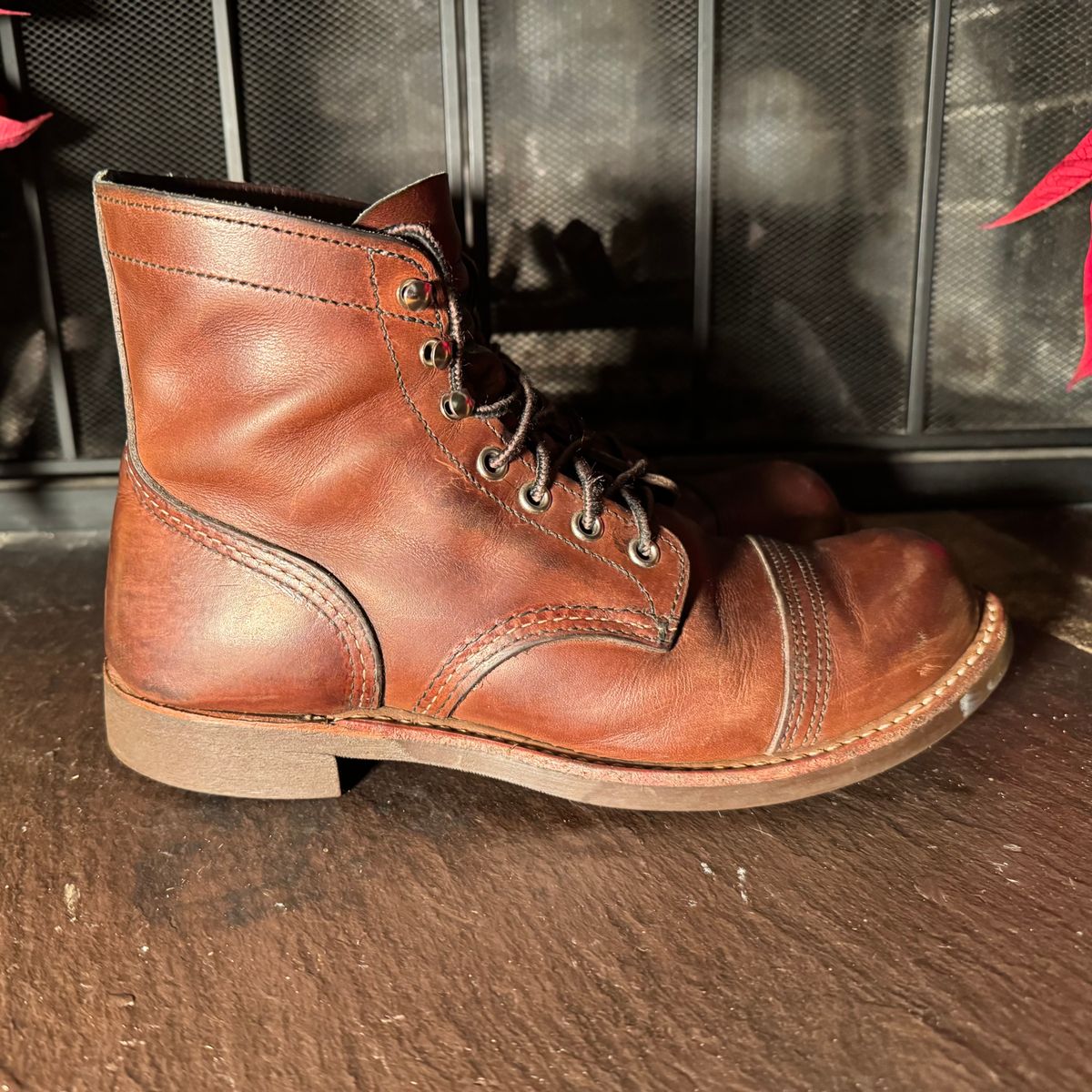 Photo by urban_spelunking on December 3, 2025 of the Red Wing Iron Ranger in S.B. Foot Amber Harness.