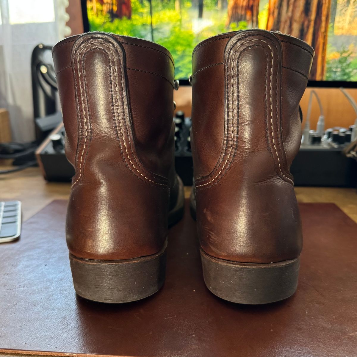 Photo by urban_spelunking on January 4, 2026 of the Red Wing Iron Ranger in S.B. Foot Amber Harness.