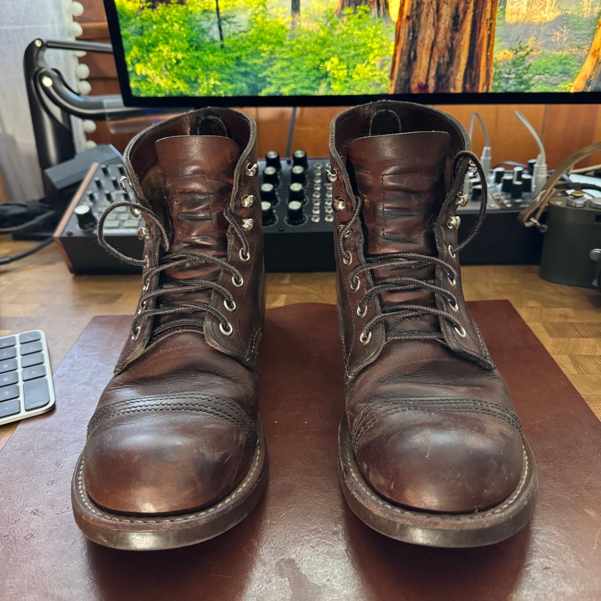 Photo by urban_spelunking on January 4, 2026 of the Red Wing Iron Ranger in S.B. Foot Amber Harness.