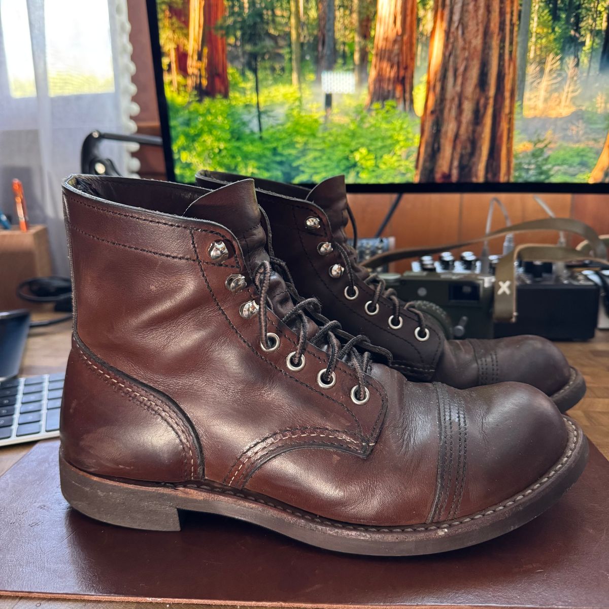 Photo by urban_spelunking on January 4, 2026 of the Red Wing Iron Ranger in S.B. Foot Amber Harness.