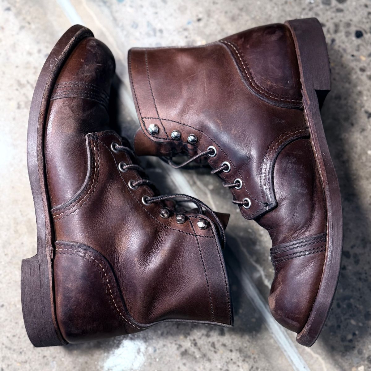 Photo by urban_spelunking on March 5, 2026 of the Red Wing Iron Ranger in S.B. Foot Amber Harness.