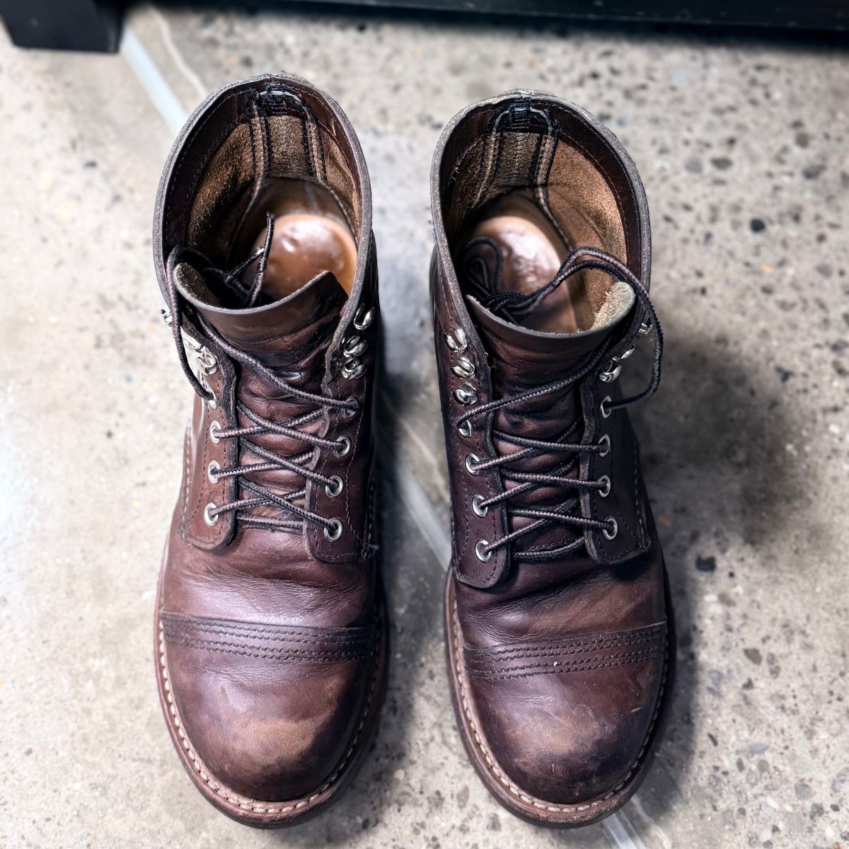 Photo by urban_spelunking on March 5, 2026 of the Red Wing Iron Ranger in S.B. Foot Amber Harness.