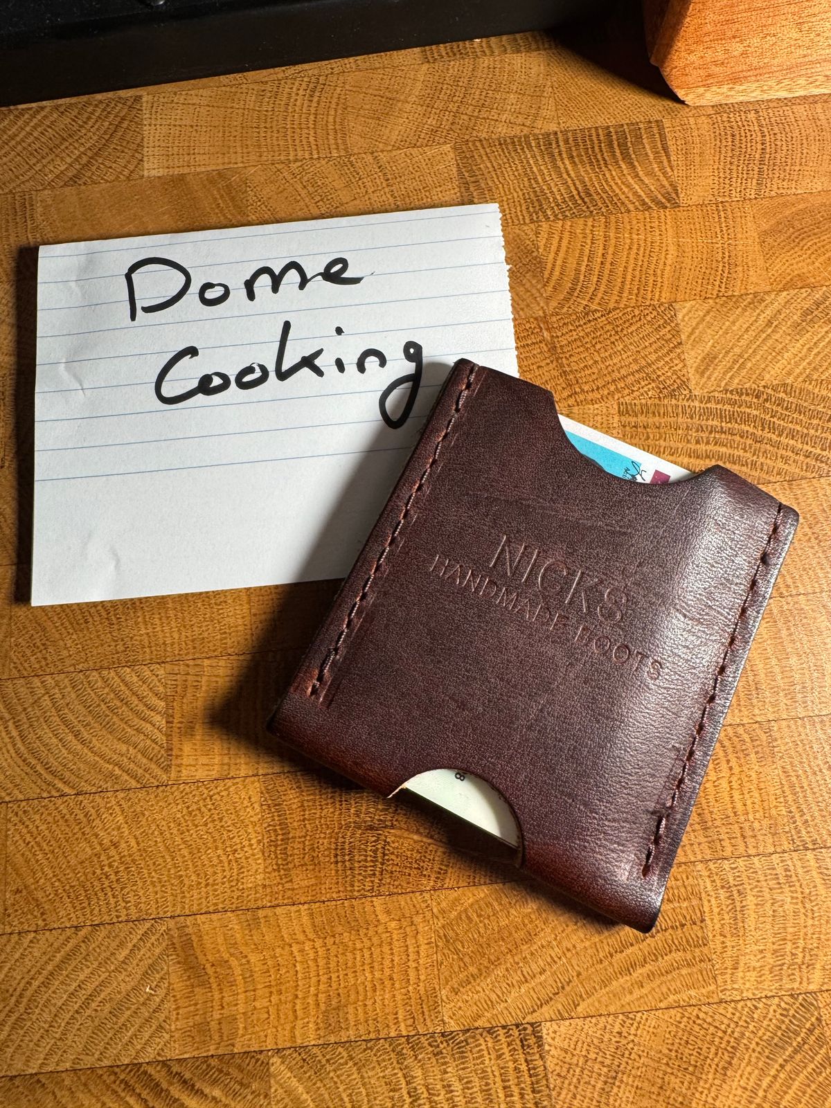 Photo by urban_spelunking on November 1, 2025 of the Nicks Handmade Boots Wallet in Italian Brown Cypress.