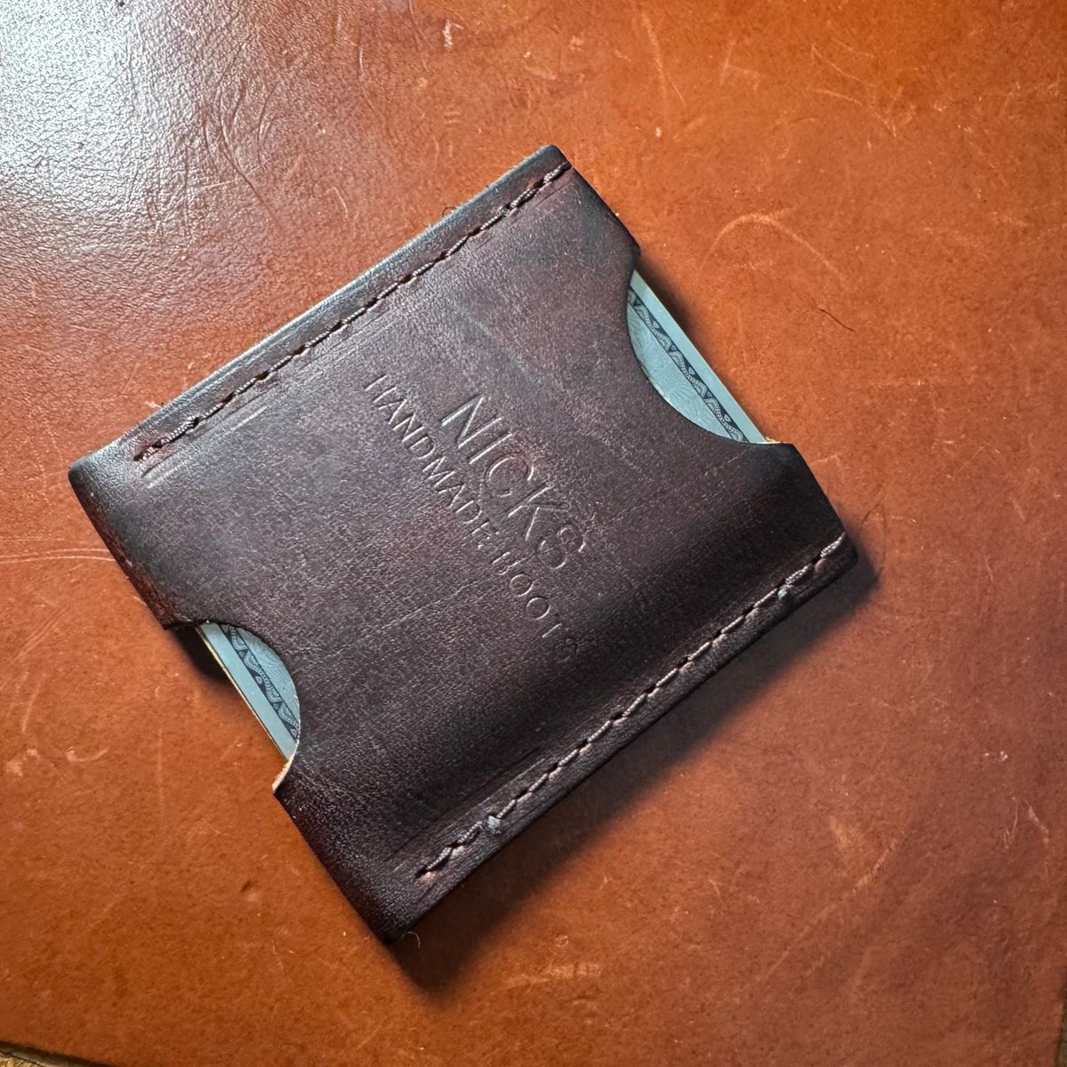 Photo by urban_spelunking on January 4, 2026 of the Nicks Handmade Boots Wallet in Italian Brown Cypress.