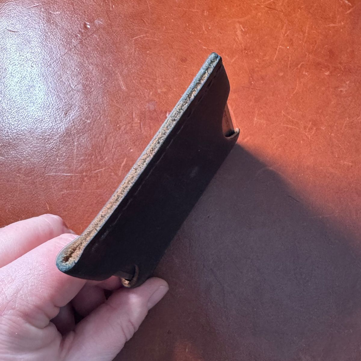 Photo by urban_spelunking on January 4, 2026 of the Nicks Handmade Boots Wallet in Italian Brown Cypress.